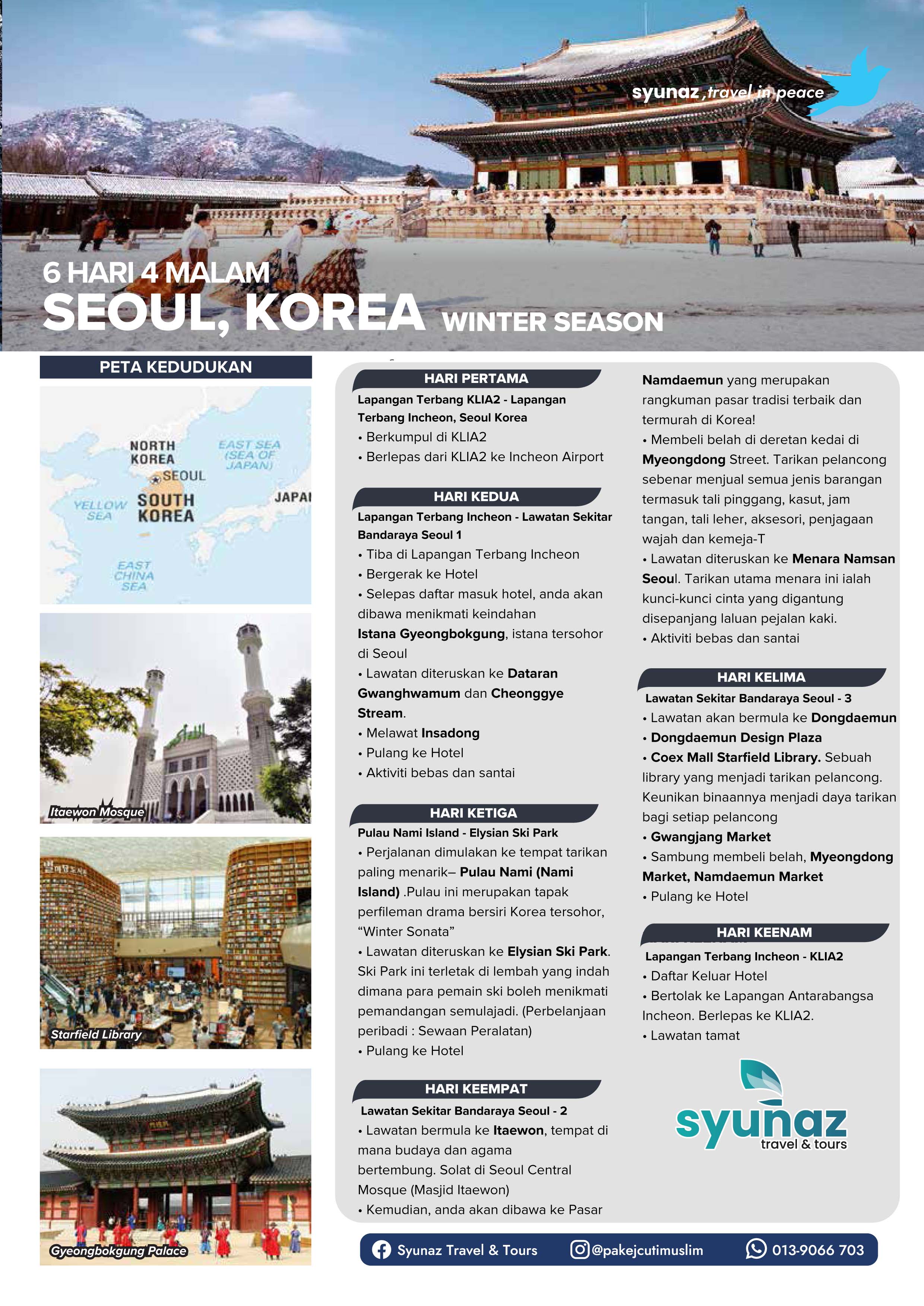 Seoul,Korea 6D4N - Winter Season